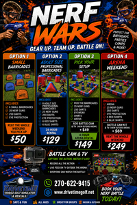 DriveTime Nerf Wars party packages in Bowling Green KY