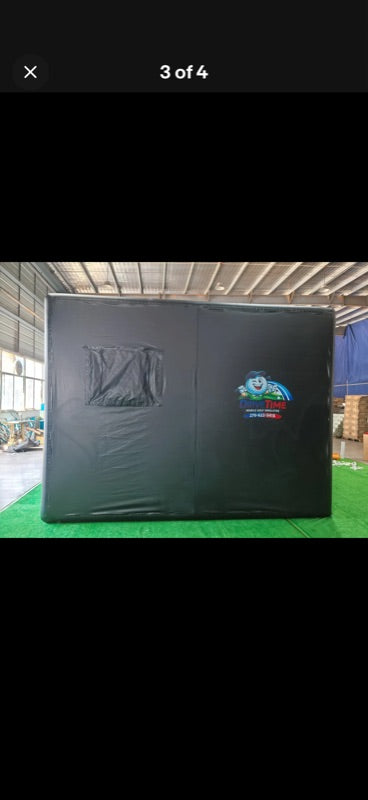 DriveTime inflatable golf simulator enclosure - side view